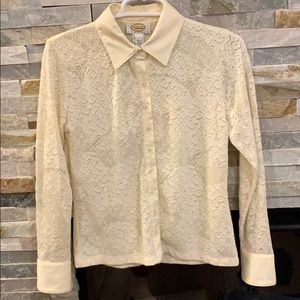 Lace button down